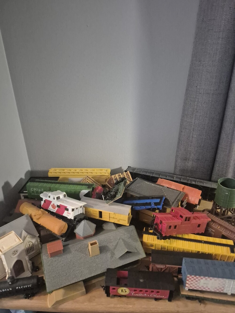 Assorted Kids Toy Train Cars & Accessories - Yellow, Red, Blue, Green